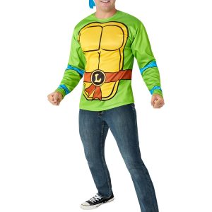 Men's Teenage Mutant Ninja Turtles Classic Leonardo Costume Top and Mask