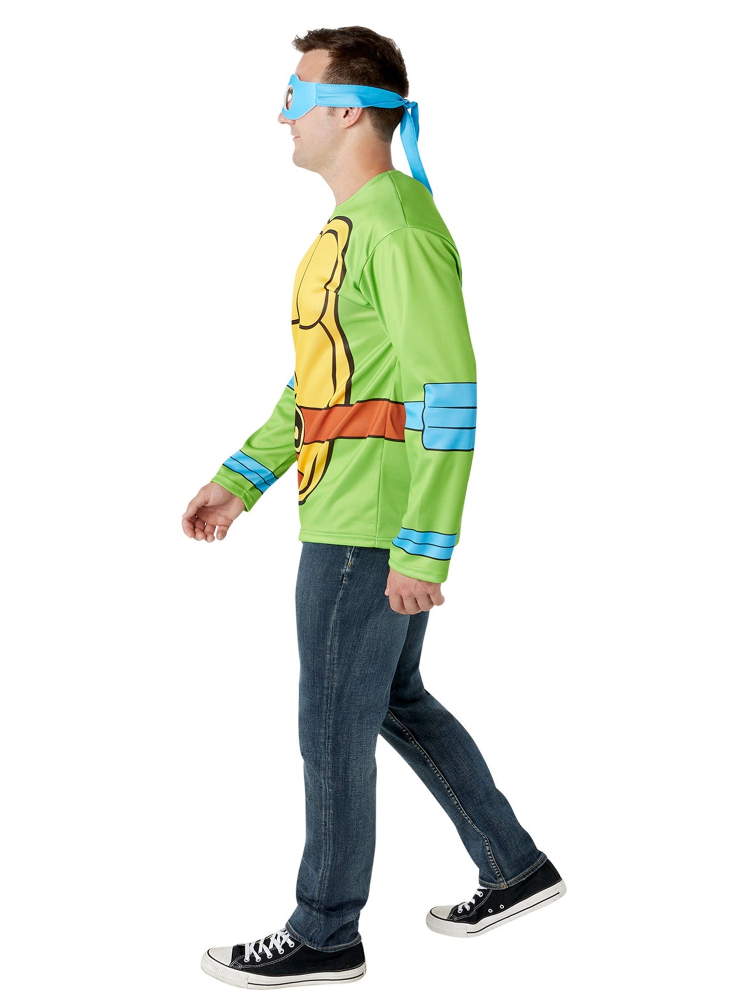 Men's Teenage Mutant Ninja Turtles Classic Leonardo Costume Top and Mask - Image 5