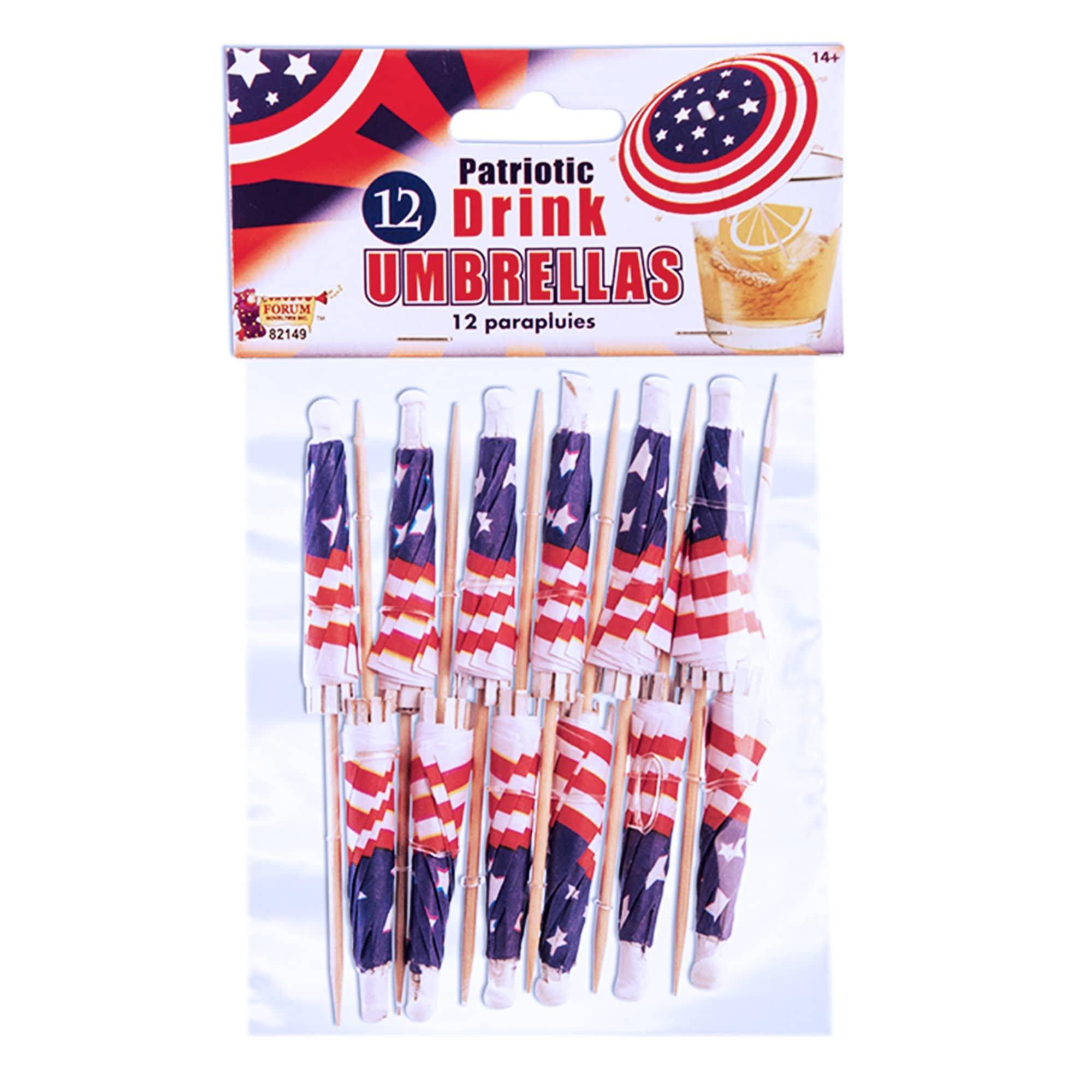 Patriotic Paper Drink Umbrellas. 12ct - Image 2
