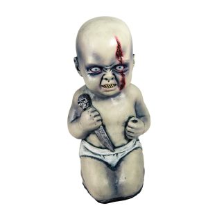 14-inch Evil Zombie Baby Holding Knife Prop