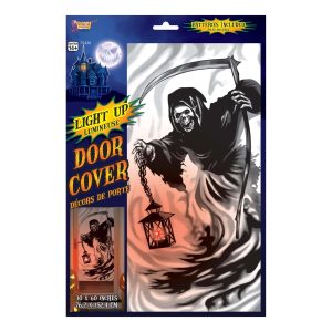 60-inch Creepy Reaper Light Up Door Cover Decoration
