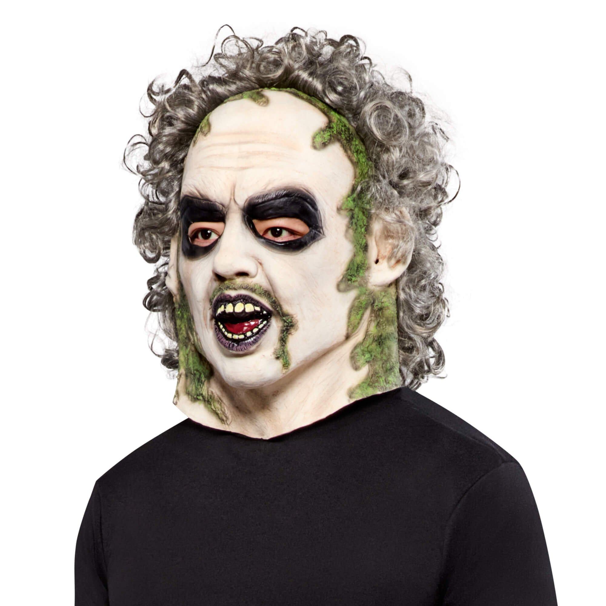 Adult Beetlejuice Overhead Latex Mask with Hair - Image 2