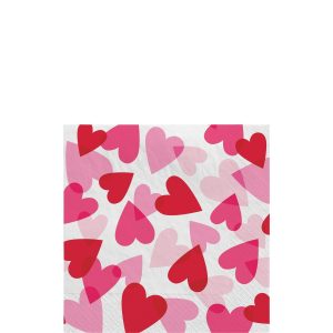 Heart Party Paper Lunch Napkins. 6.5in. 16ct