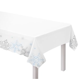 Snowlace Plastic Tablecover. 54 x 102in