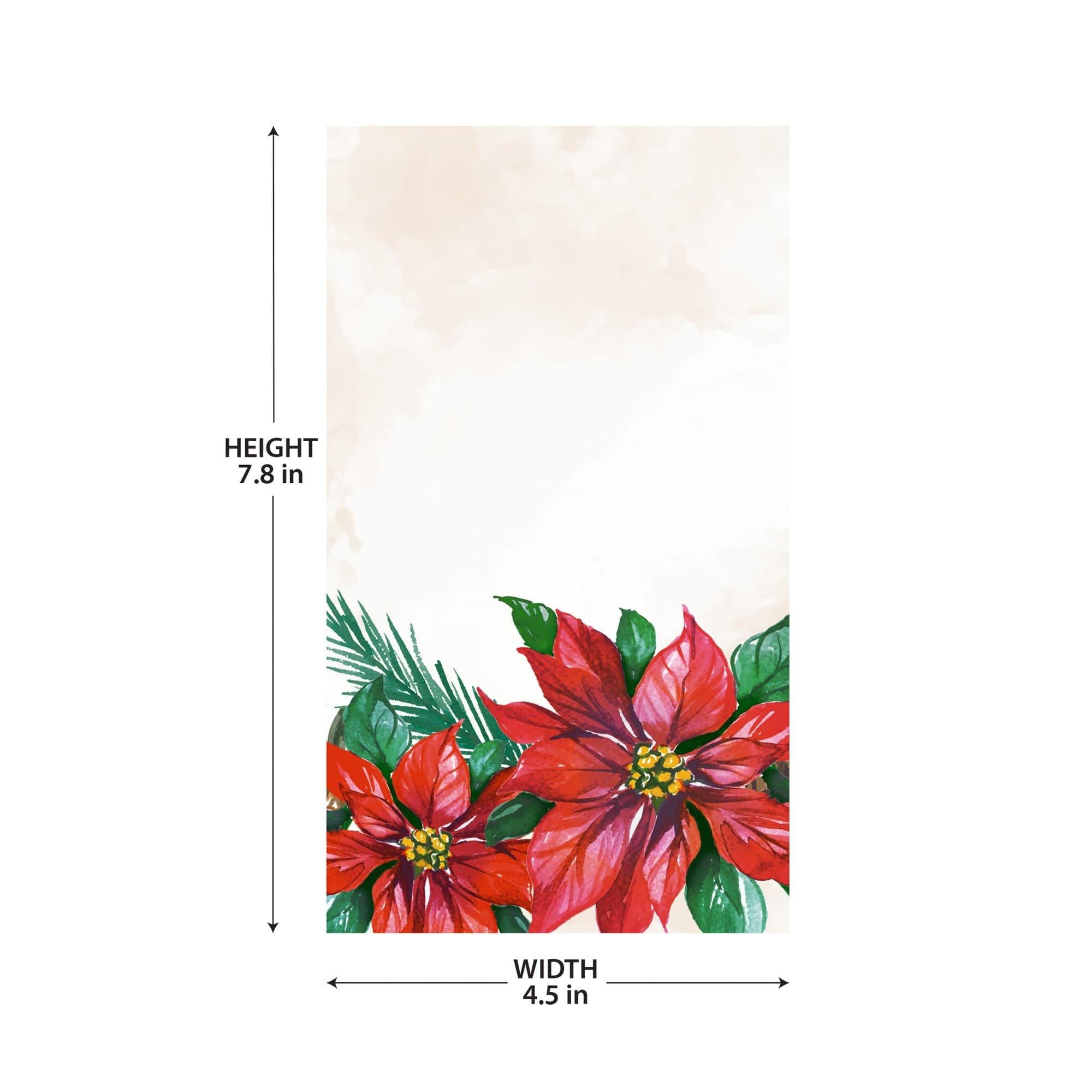Traditional Poinsettia Plastic Tablecover. 1pc 54 x 102in - Image 2
