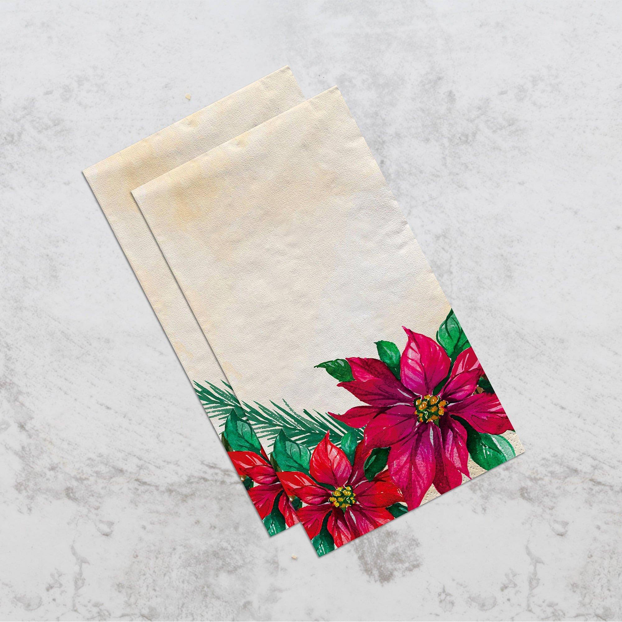 Traditional Poinsettia Plastic Tablecover. 1pc 54 x 102in - Image 4