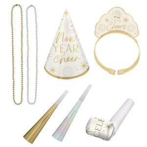 Golden Soiree NYE Party Kit for 4. 12pc