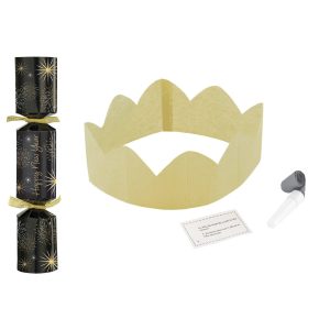 Black. Silver. & Gold NYE Oversized Party Cracker. 6ct