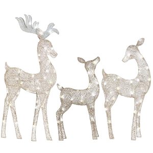 4 Foot Christmas Reindeer Family Flat-tastic Light Up Lawn Decoration