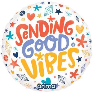 18in Round Sending Good Vibes Foil Balloon
