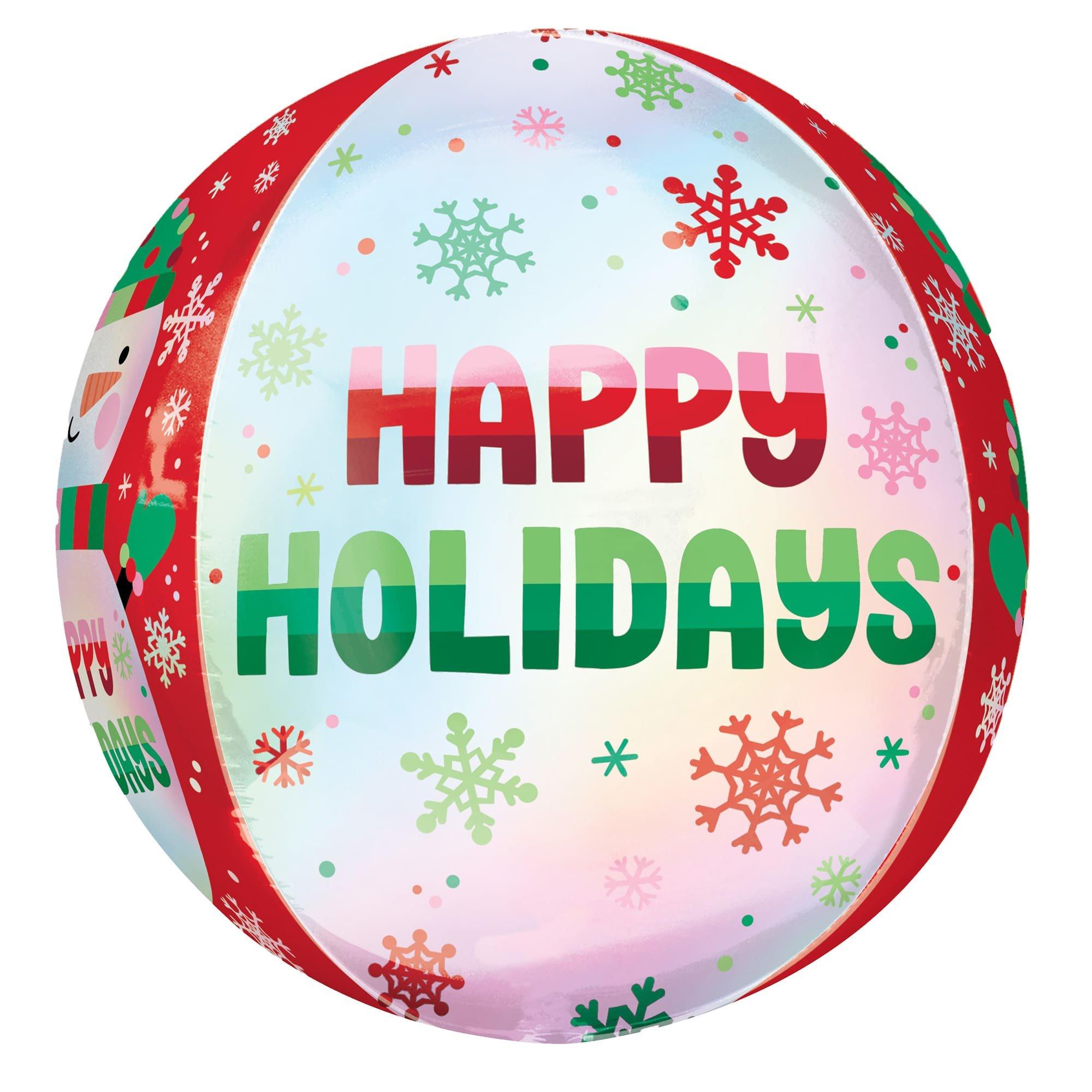 Shimmering Snowman Orbz® Foil Balloon. 15in
