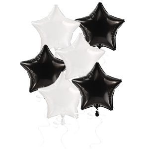 Black & White Stars Bouquet. 6pc