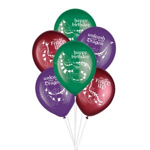 Dragon Party Latex Balloons. 6pc