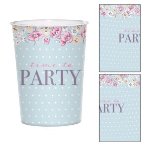 Ribbon and Rose Plastic Favor Cup. 16oz