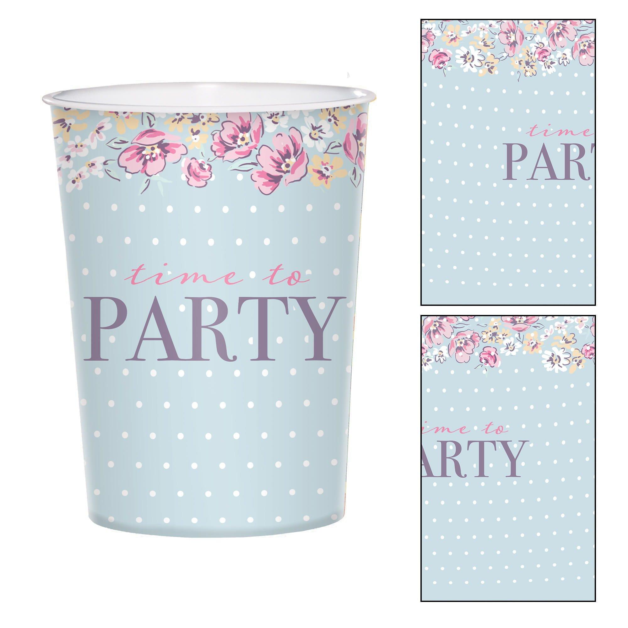 Ribbon and Rose Plastic Favor Cup. 16oz