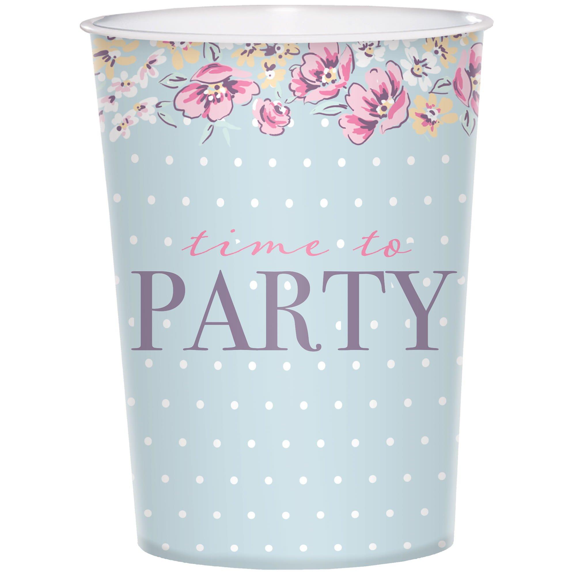 Ribbon and Rose Plastic Favor Cup. 16oz - Image 2