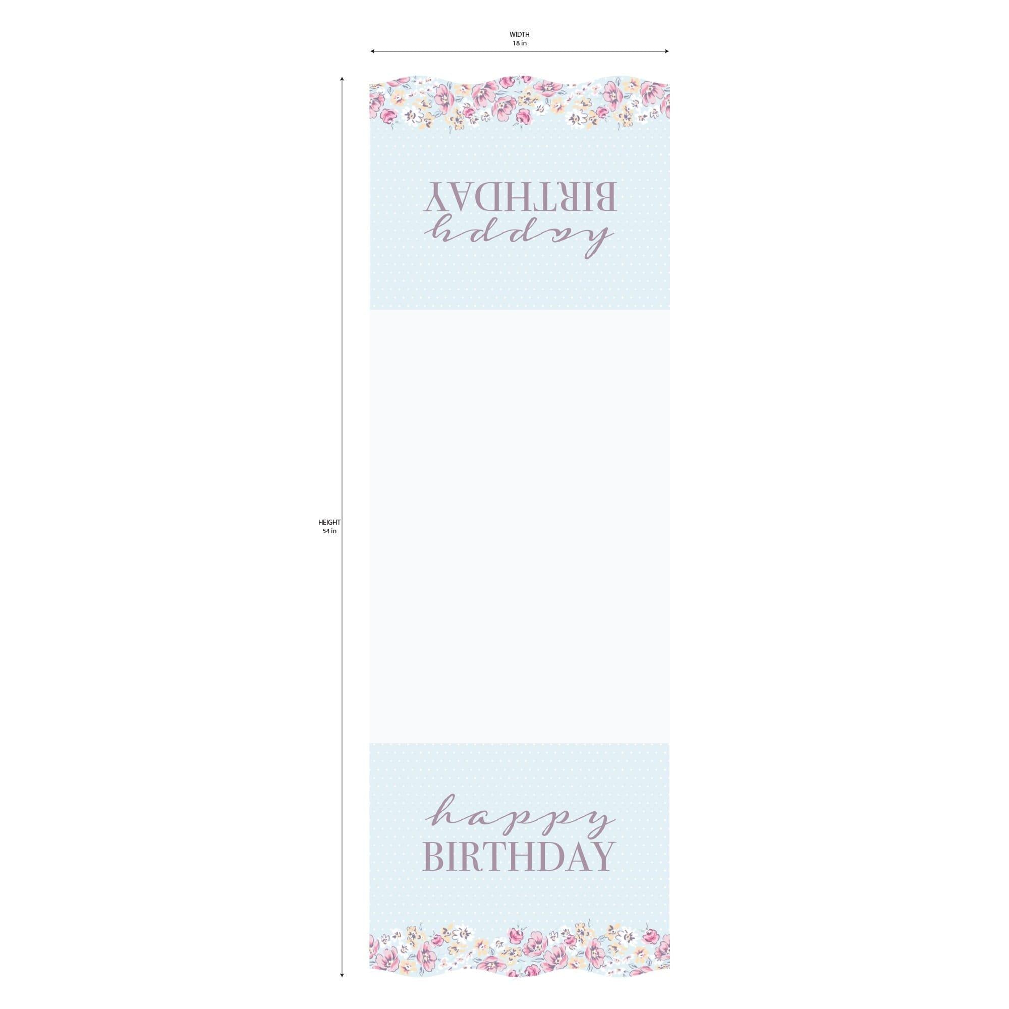 Ribbon and Rose Plastic Table Cover. 54in x 96in - Image 2