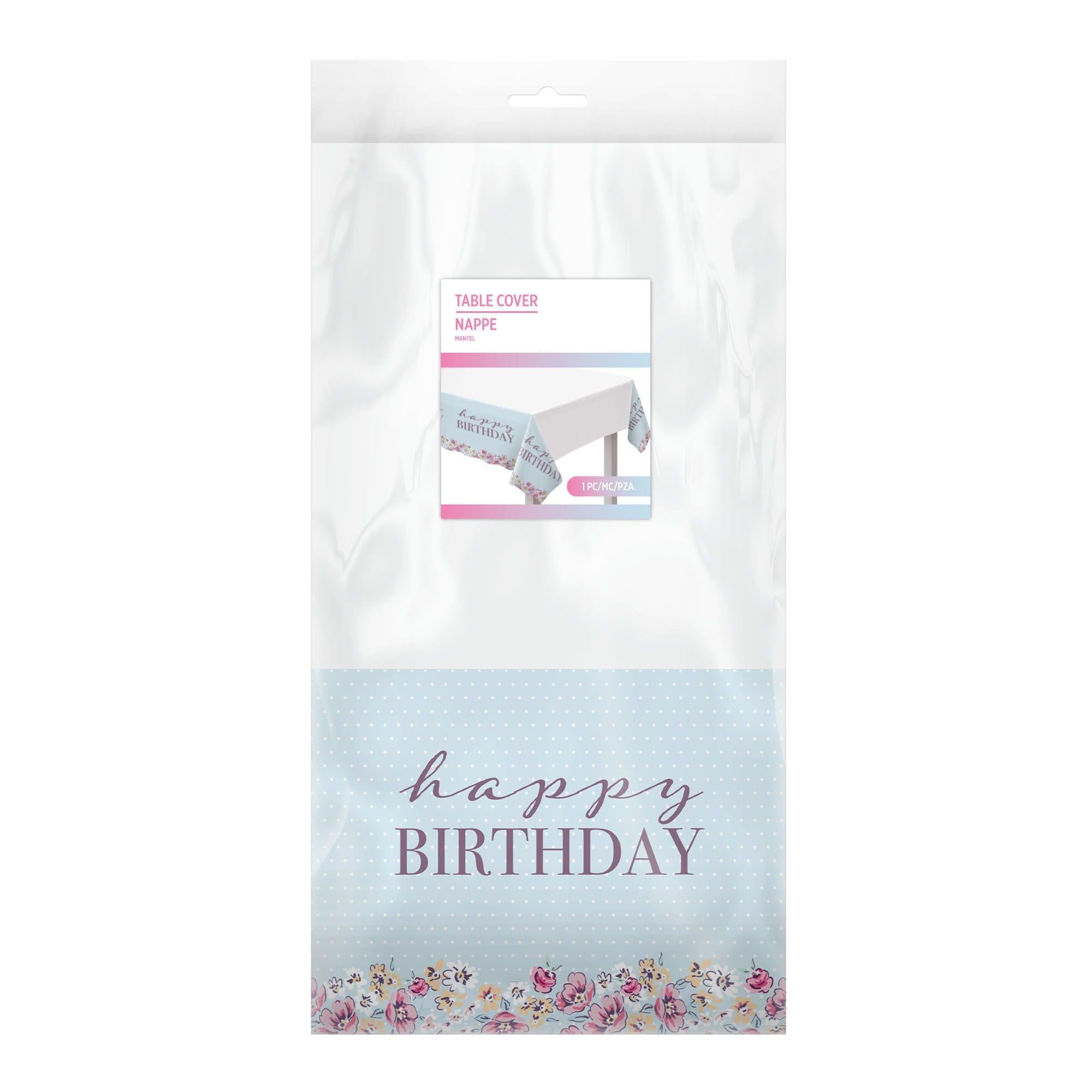 Ribbon and Rose Plastic Table Cover. 54in x 96in - Image 3