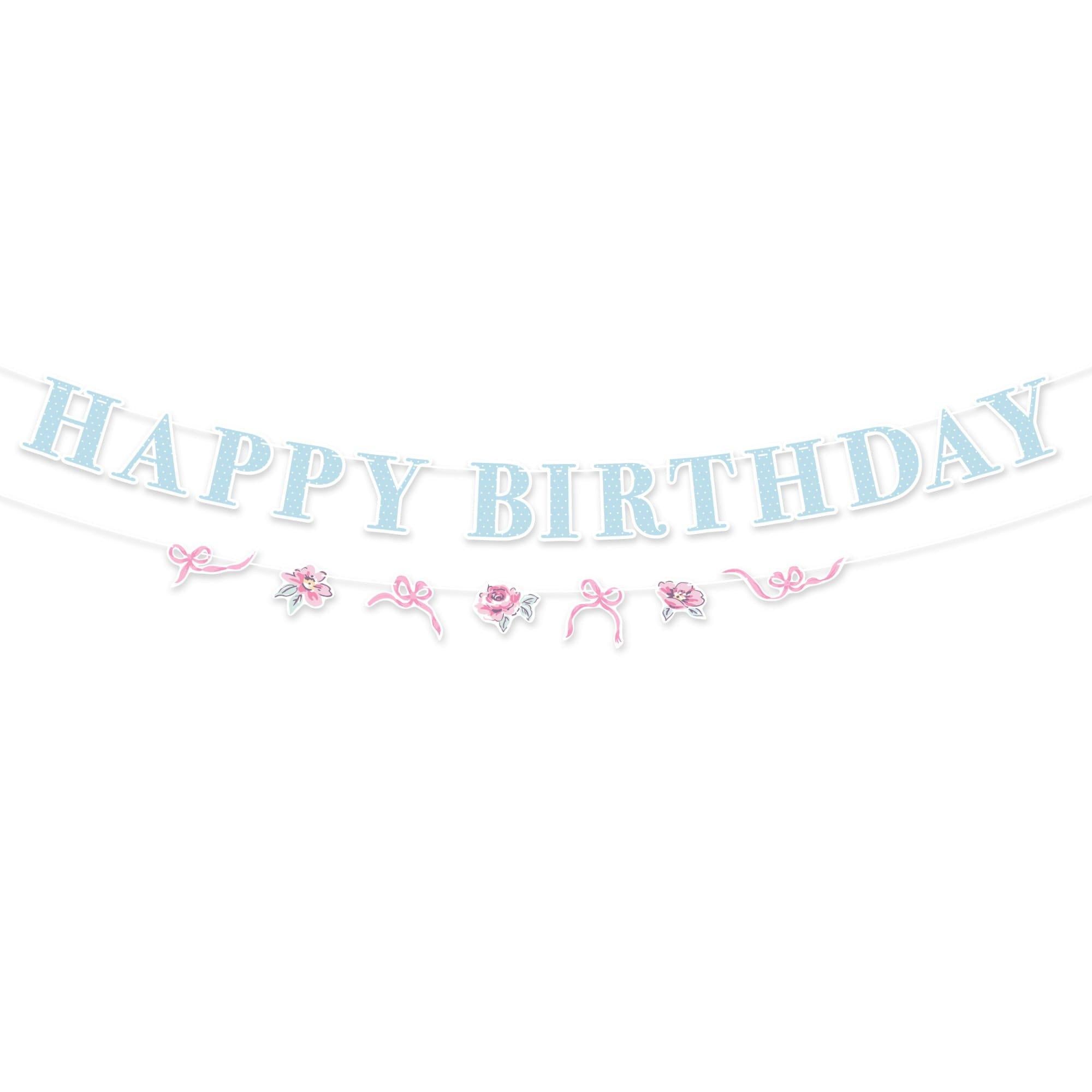 Ribbon and Rose Banner. 2pc