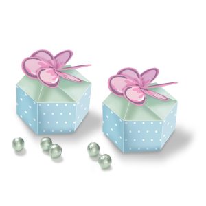 Ribbon and Rose Favor Boxes. 8ct