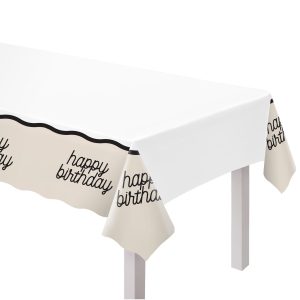 Birthday Chic Plastic Table Cover. 54in x 96in