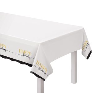 Party Of The Ages Plastic Table Cover. 54in x 96in