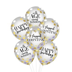 Party Of The Ages Latex Balloons. 6ct