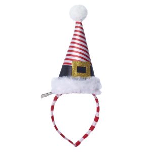 Headband w/ Striped Santa Hat