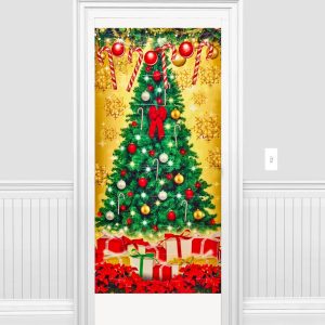 Printed Christmas Tree Holiday Door Cover