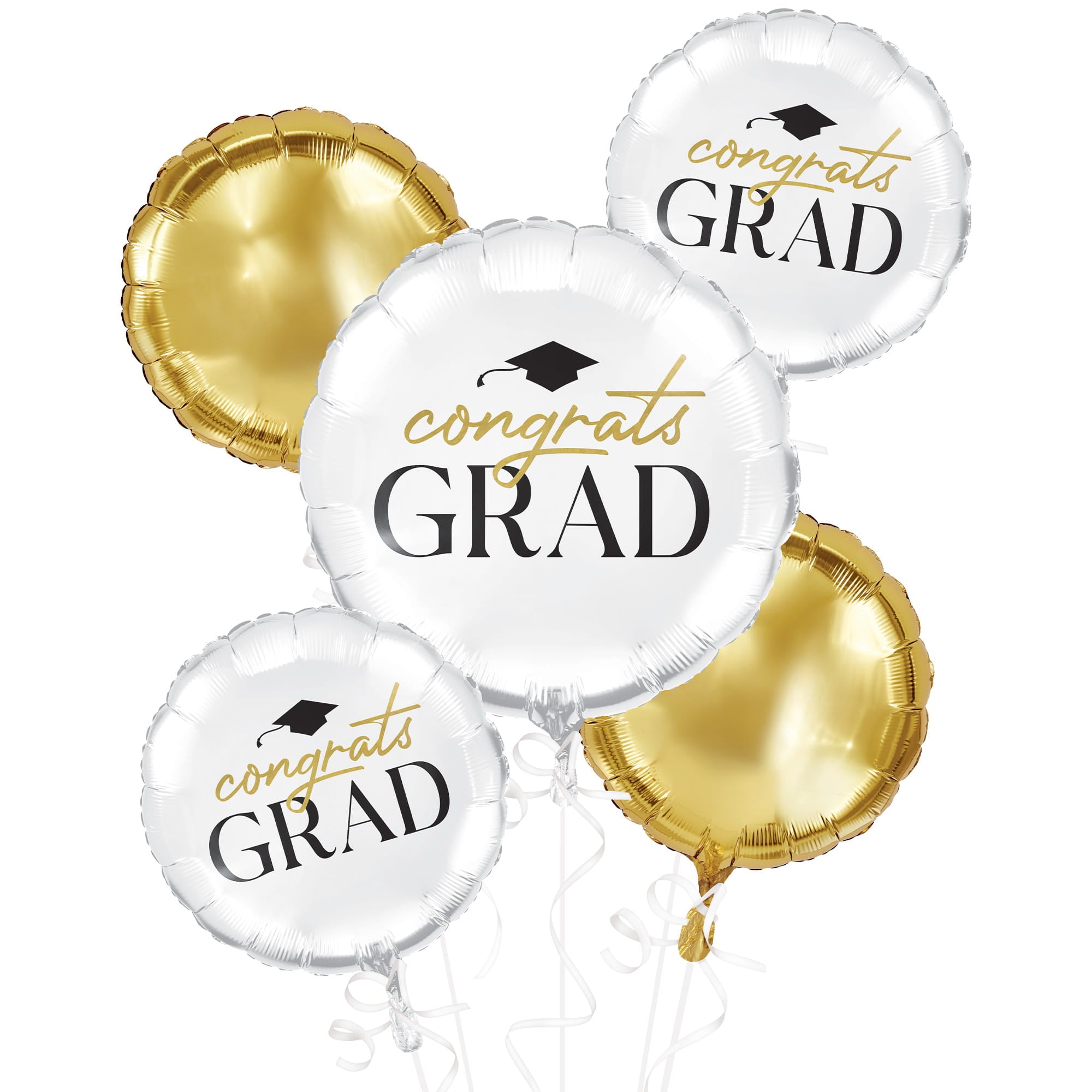 Classic Congrats Grad Foil Balloon Bouquet. 5pc