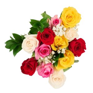 Magical Mixed Roses Flower Bouquet (12 ct)