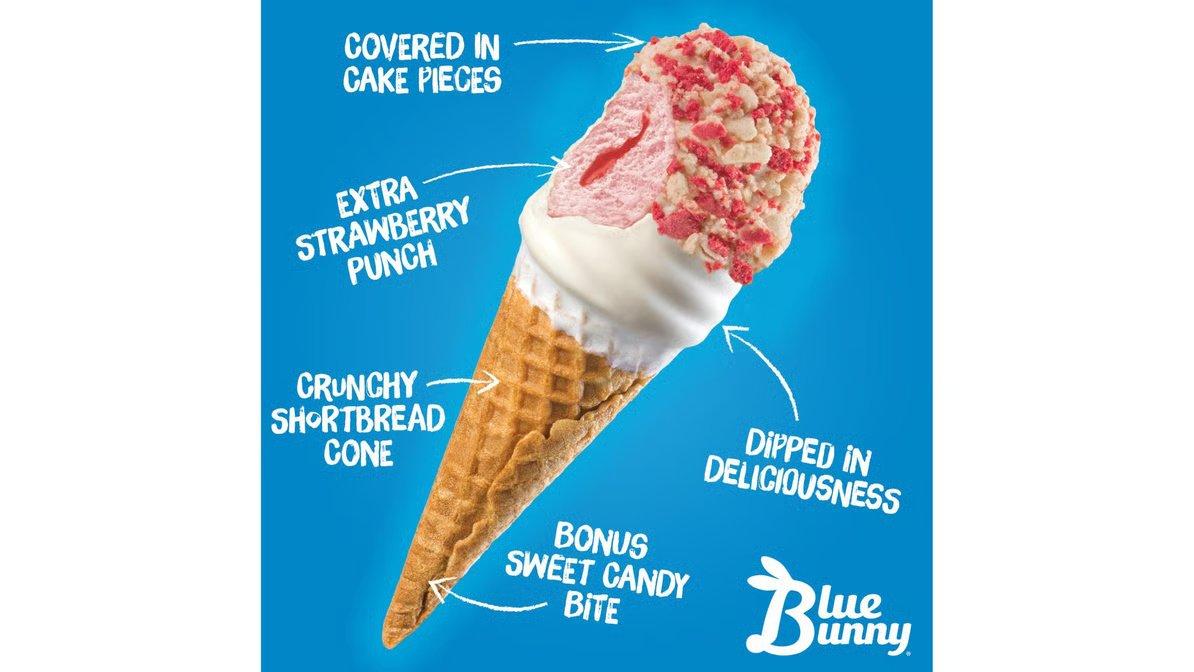 Blue Bunny Strawberry Shortcake Mini Swirls Cones (2.25oz - 8pk) - Image 2