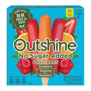 Outshine No Sugar Added Fruit Bars Strawberry Tangerine Raspberry (12 ct)