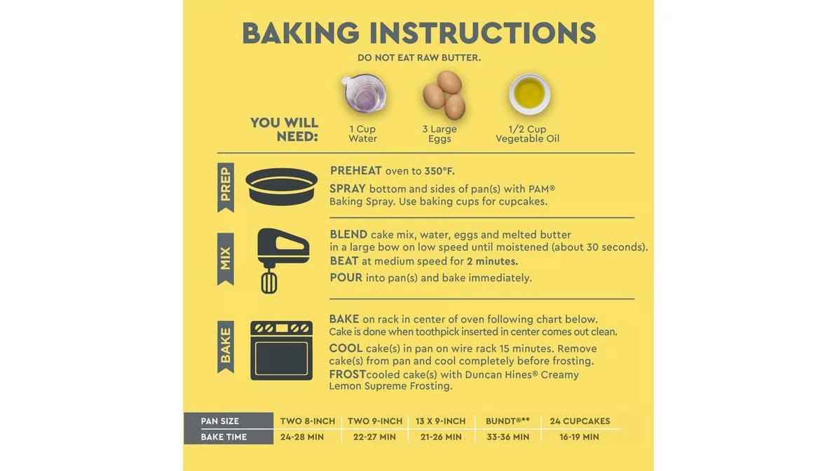 Duncan Hines Signature Perfectly Moist Cake Mix Lemon Supreme (15.25 oz) - Image 5