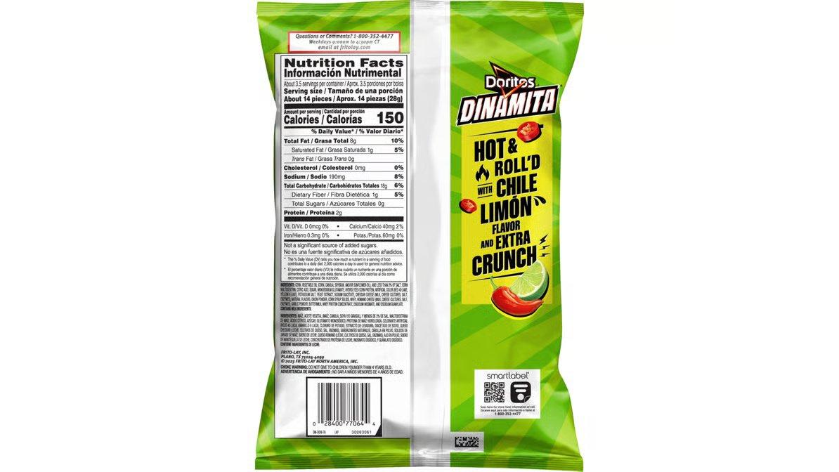 Doritos Dinamita Chile Limon Tortilla Chips (3.25 oz) - Image 2
