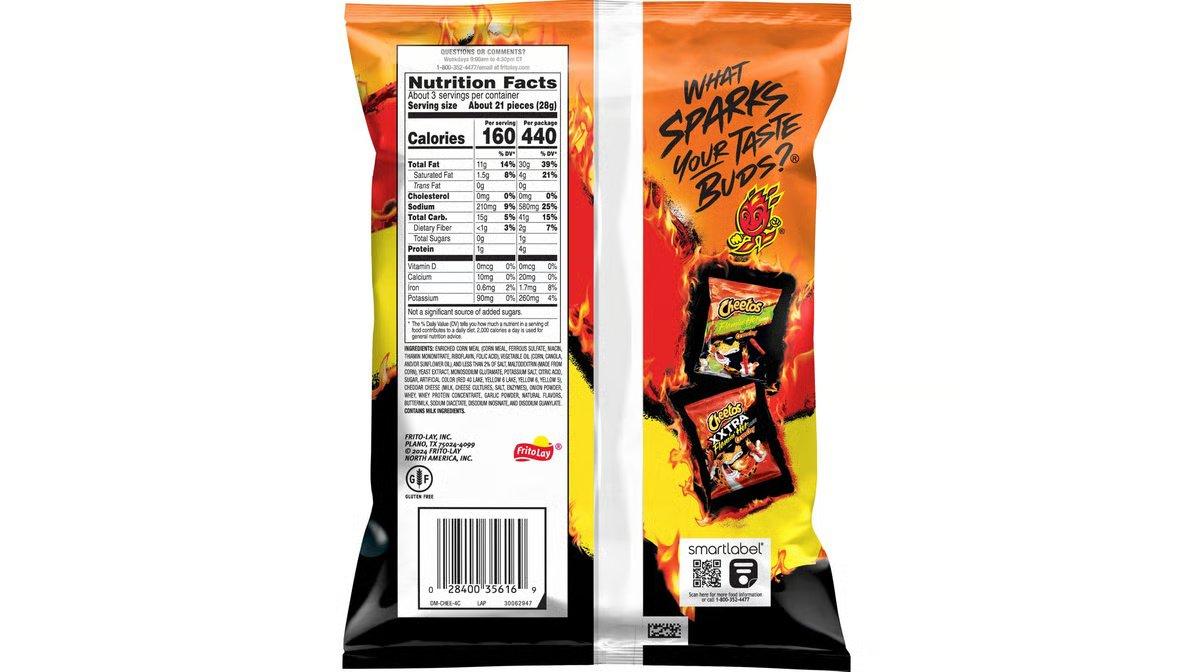 Cheetos Crunchy Flamin' Hot Cheese Flavored Snacks (2.75 oz) - Image 4