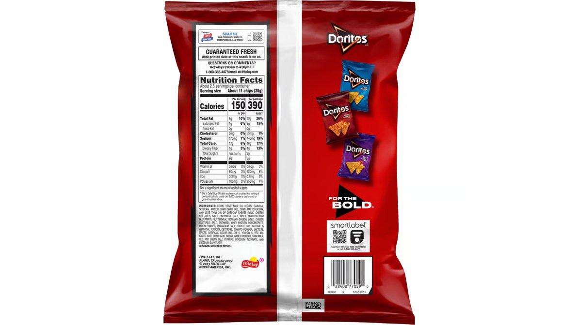 Doritos Nacho Cheese Flavor Tortilla Chips (2.62 oz) - Image 2