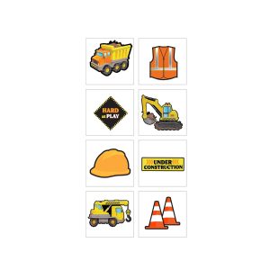 Construction Party Tattoos. 8ct