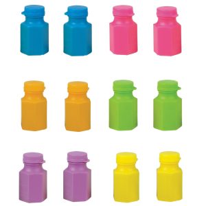 Colorful Mini Bubble Bottles – 12ct Party Favors