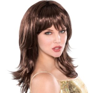 Flirty Feathered Brown Wig
