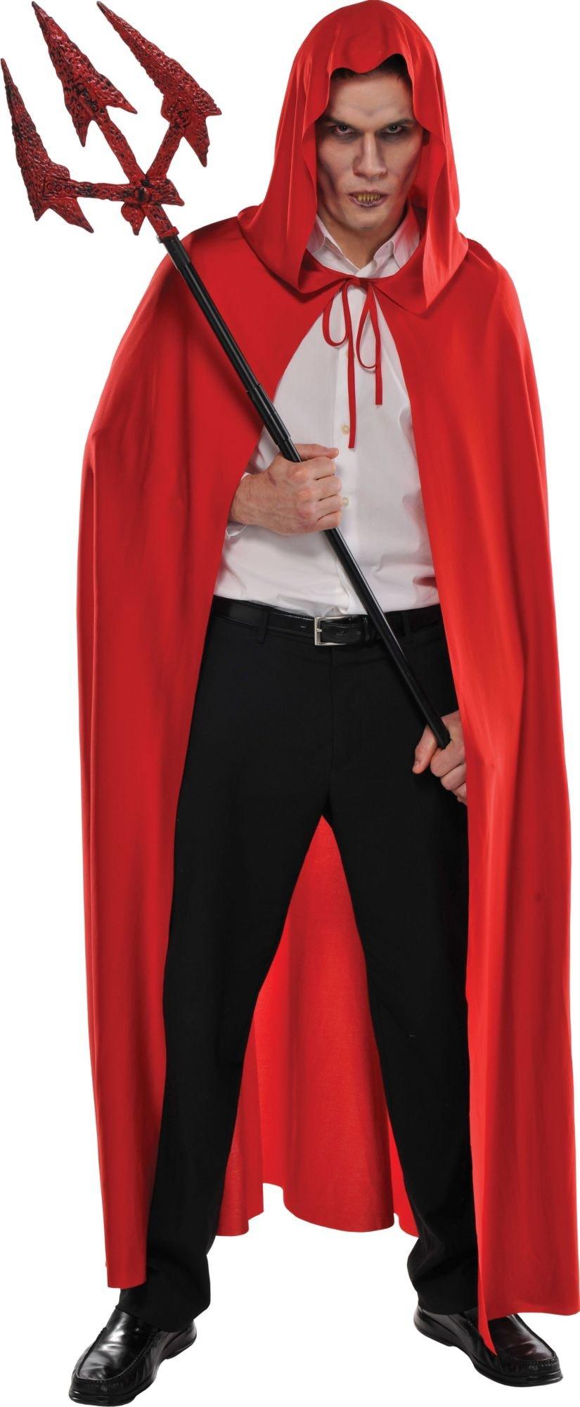 Adult Red Hooded Cape - Image 2