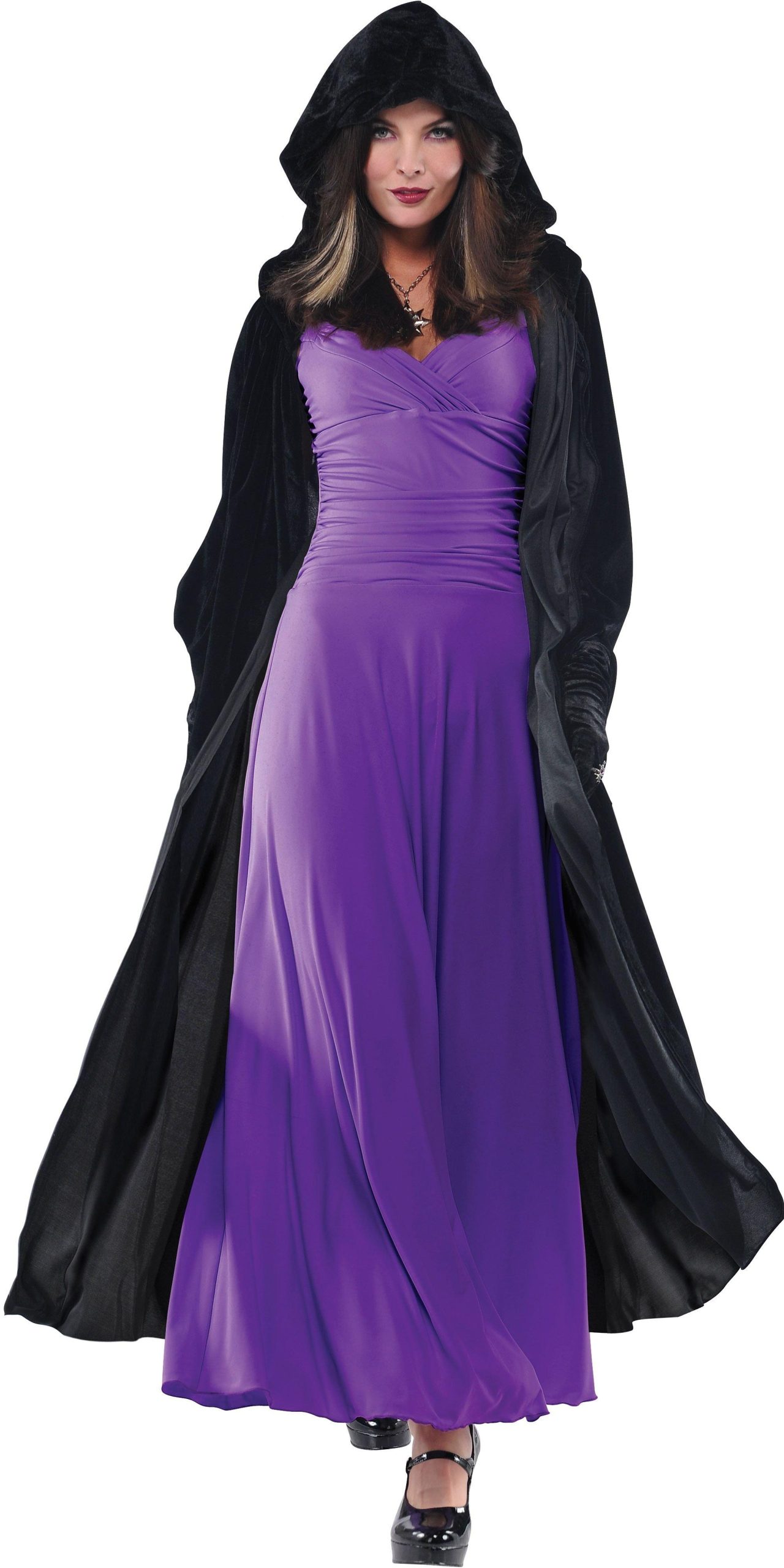 Adult Crushed Velvet Hooded Cloak Deluxe - Image 2