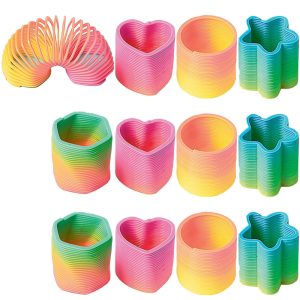 Assorted Springs 12ct – Colorful Heart. Star & Circle Spring Party Favors