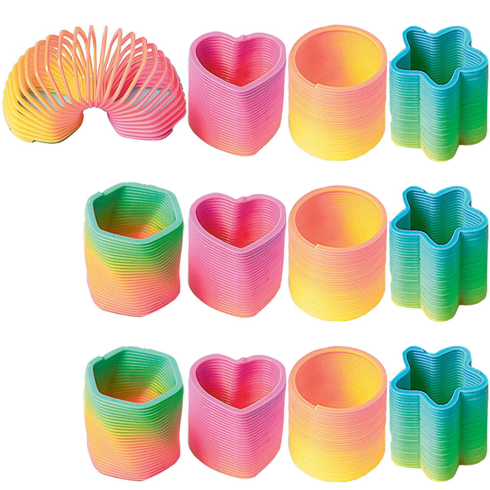 Assorted Springs 12ct – Colorful Heart. Star & Circle Spring Party Favors