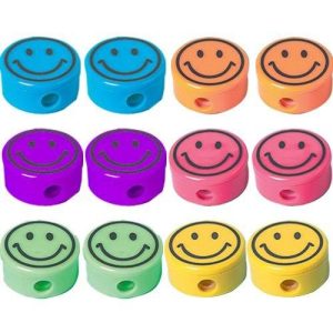 Smiley Face Pencil Sharpeners 12ct – Classroom & Party Favors