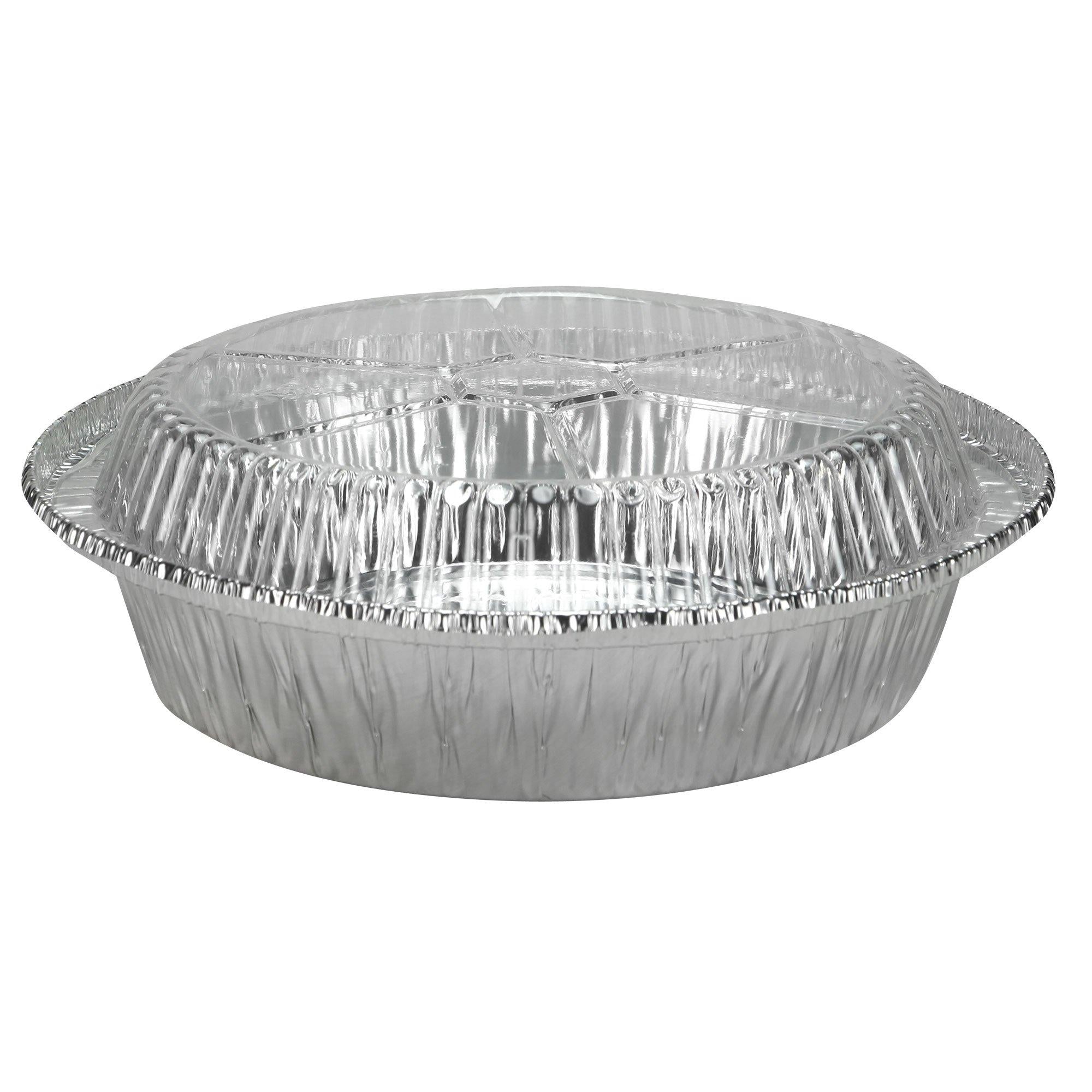 Reusable Round Aluminum Pans with Dome Lids. 7in. 4ct - Image 2
