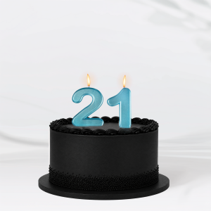 Blue Number 21 Birthday Candles. 2pc