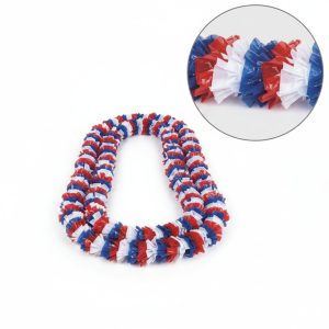 Patriotic Red. White & Blue Leis 12ct