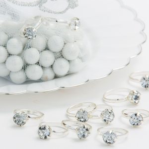 Silver Engagement Ring Favor Charms
