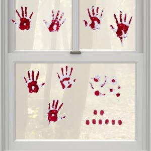 Bloody Hand Print Wall Decals 19pc